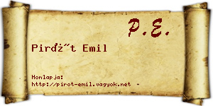 Pirót Emil névjegykártya